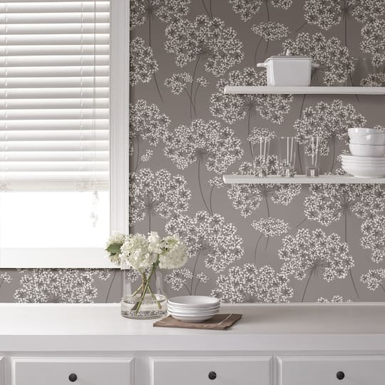 NuWallpaper Angelica Gray Peel & Stick Wallpaper